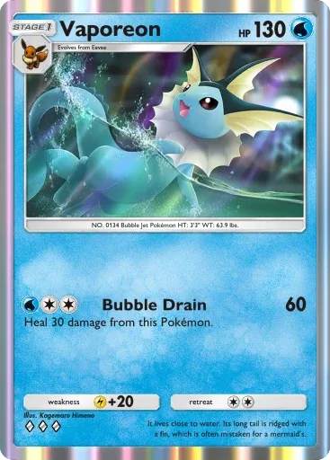 Vaporeon — Rare, Genetic Apex #080