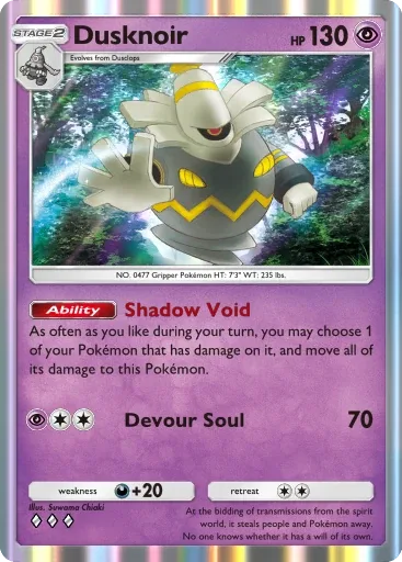Dusknoir — Rare, Space-Time Smackdown #072