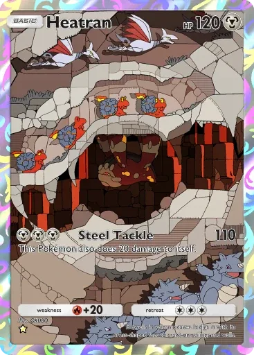 Heatran — Art Rare, Space-Time Smackdown #174