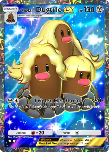 Alolan Dugtrio ex — Super Rare, Extradimensional Crisis #080