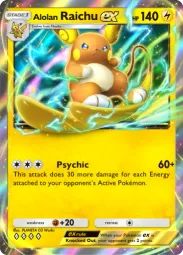 Alolan Raichu ex — Double Rare, Celestial Guardians #058