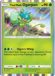 Teal Mask Ogerpon — Rare, Ruler of the Skies #019